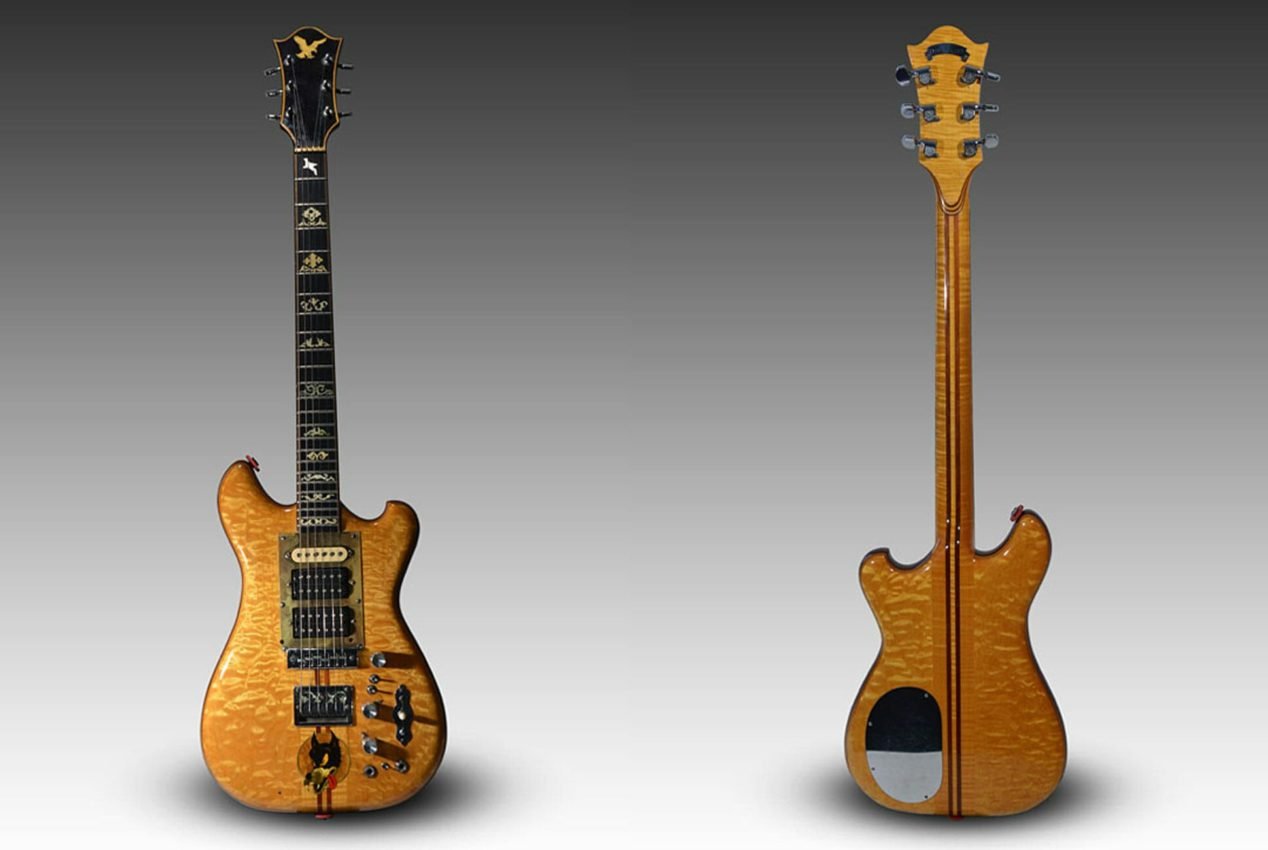 Photo of Jerry Garcia's custom built guitar, Wolf.