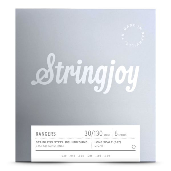 Stringjoy Rangers | Light Gauge (30-130) 6 String Long Scale Stainless Steel Bass Guitar Strings