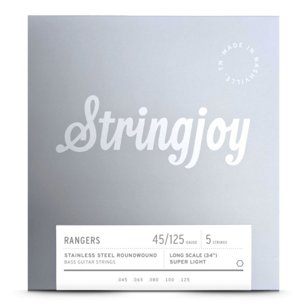 Stringjoy Rangers | Super Light Gauge (45-125) 5 String Long Scale Stainless Steel Bass Guitar Strings
